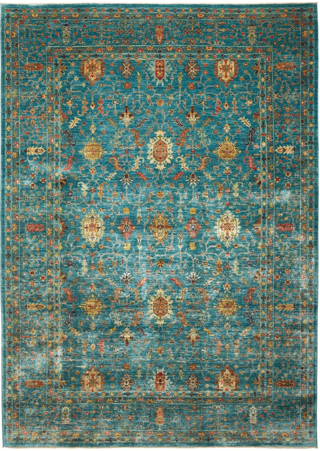 Hand-Knotted Samarkand Pakistani Rug, 207 × 294 cm, Wool