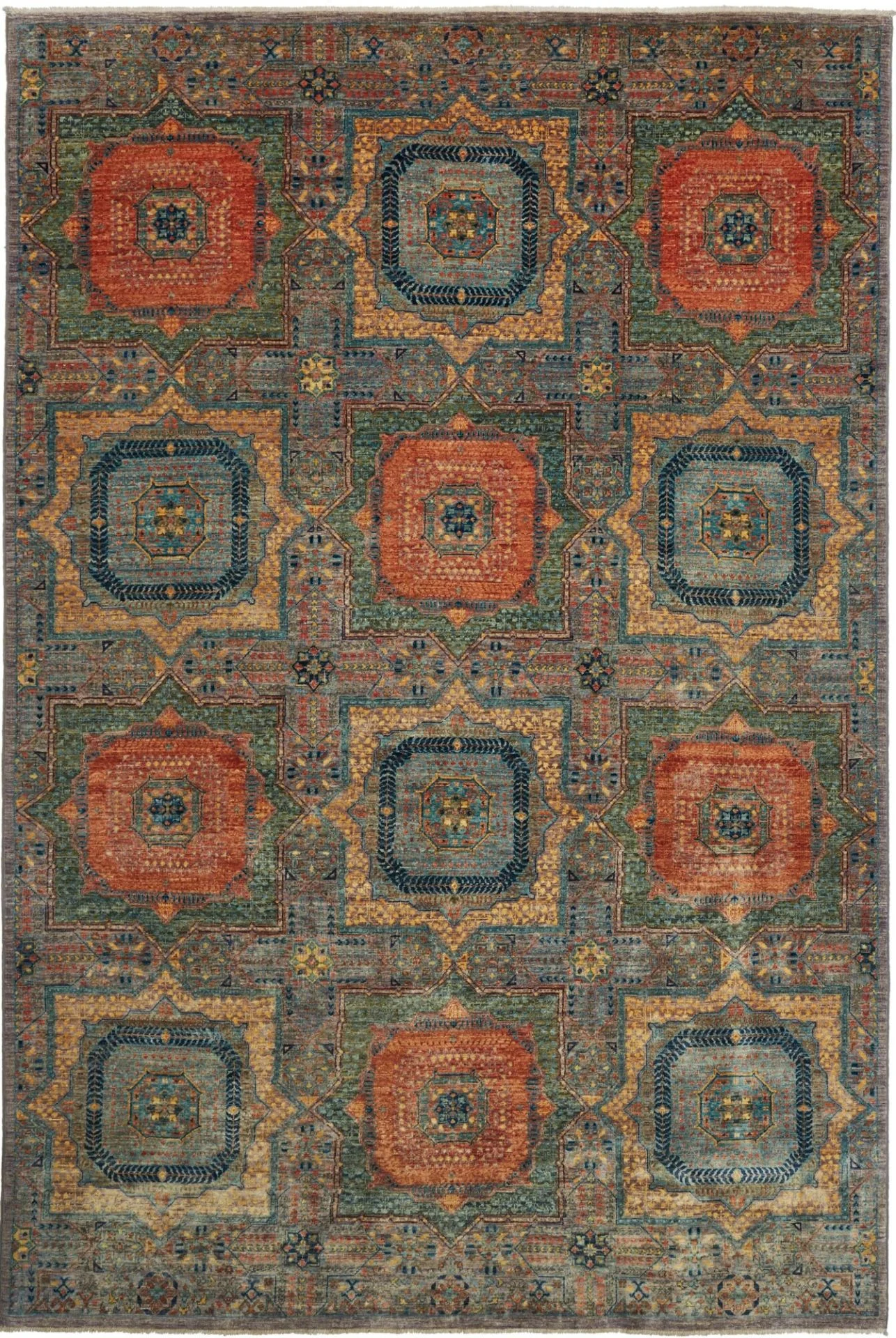 Mamluk Pakistani Rug 203 × 301 cm in Wool, hand-knotted