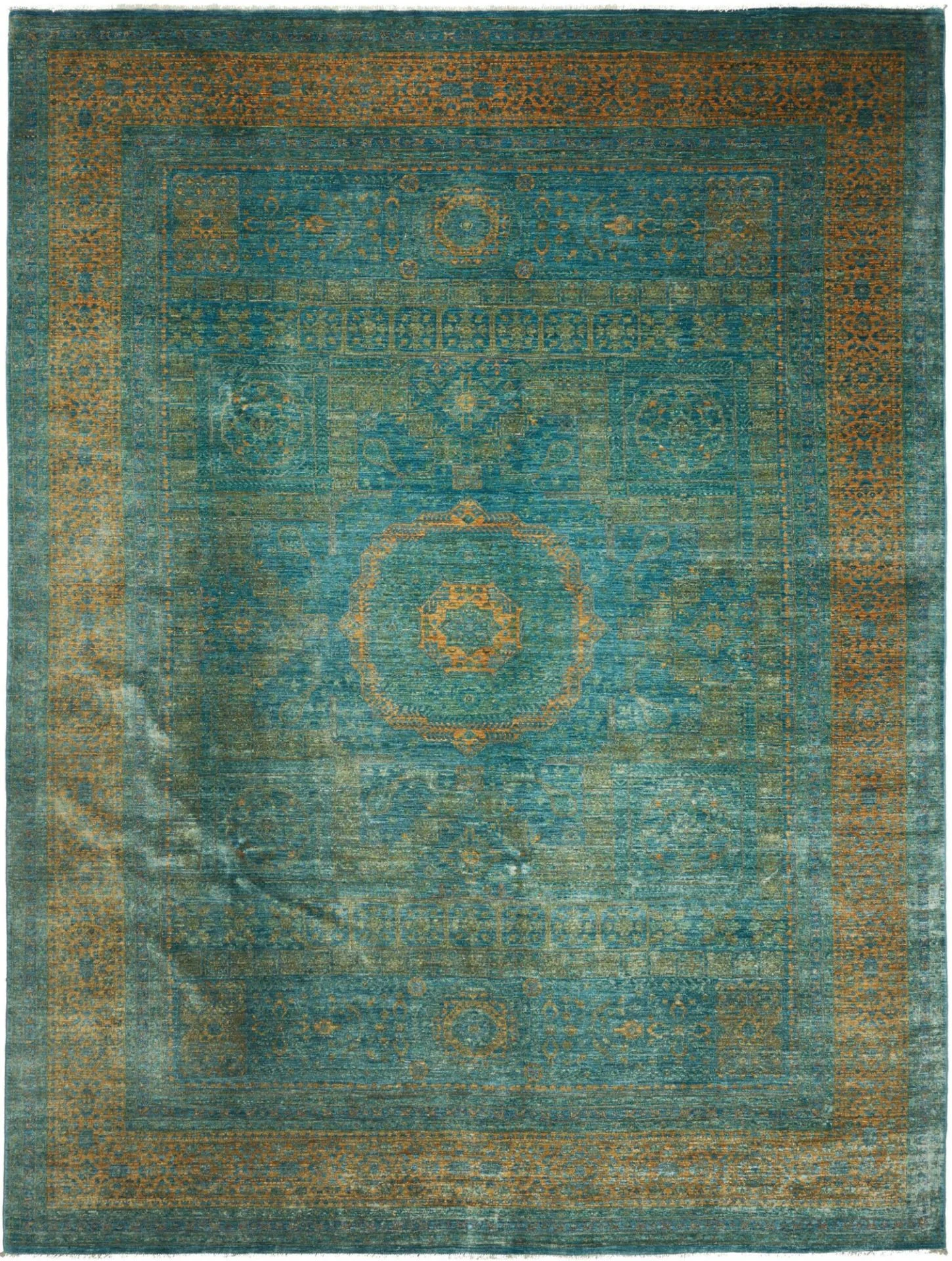 Wool Mamluk Pakistani Rug 268 × 357 cm, hand-knotted