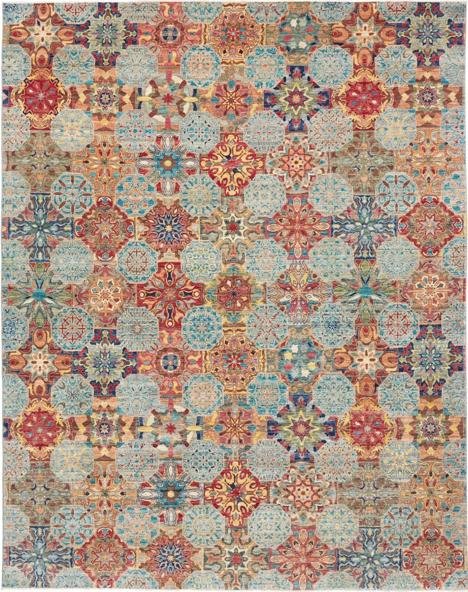 Wool Samarkand Pakistani Rug 245 × 299 cm, hand-knotted