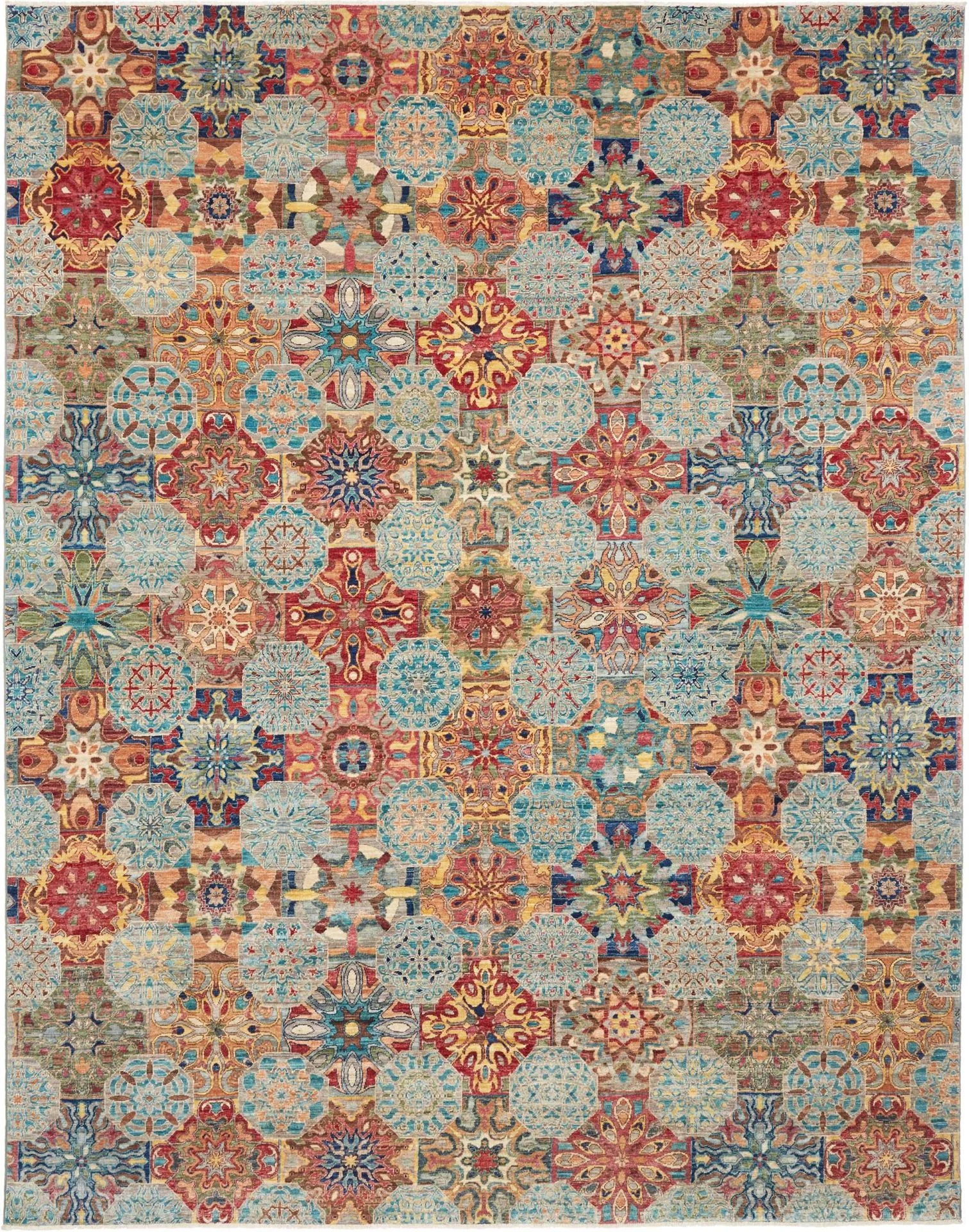 Wool Samarkand Pakistani Rug 240 × 306 cm, hand-knotted