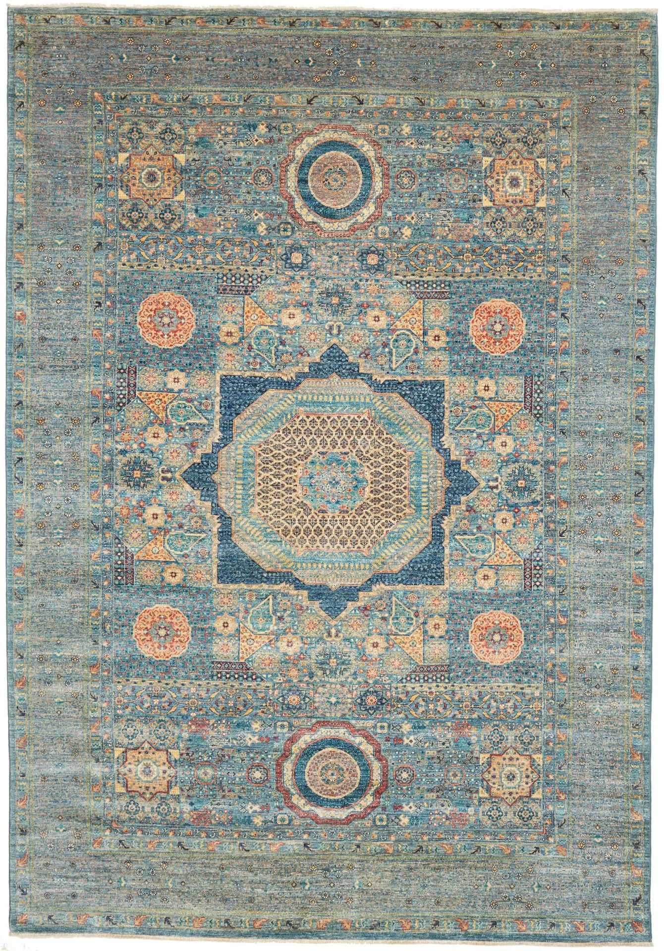 Mamluk Pakistani Rug 209 × 289 cm in Wool, hand-knotted