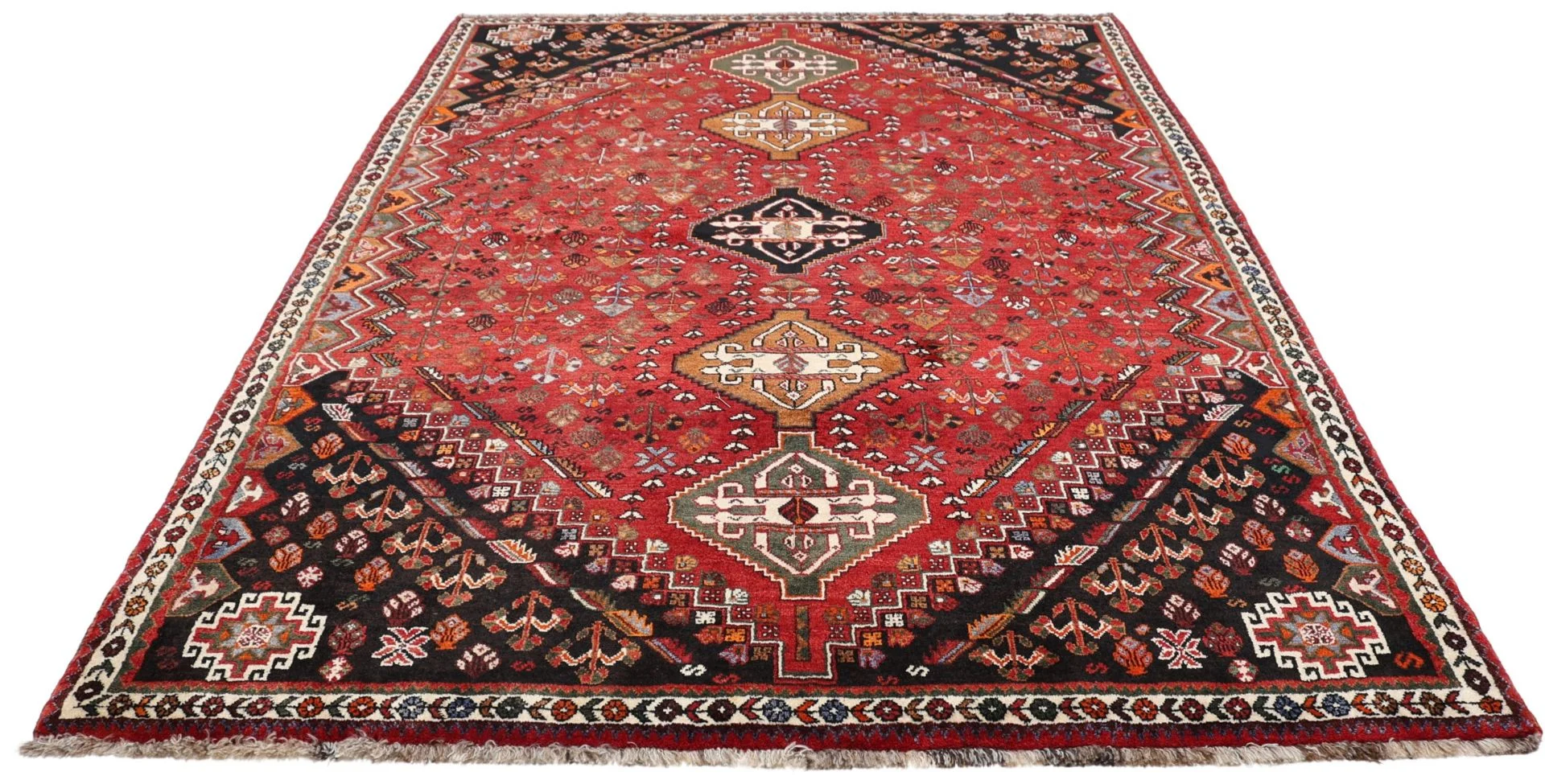 Alternative view of Wool Shiraz Persian Rug 175 × 250 cm, hand-knotted