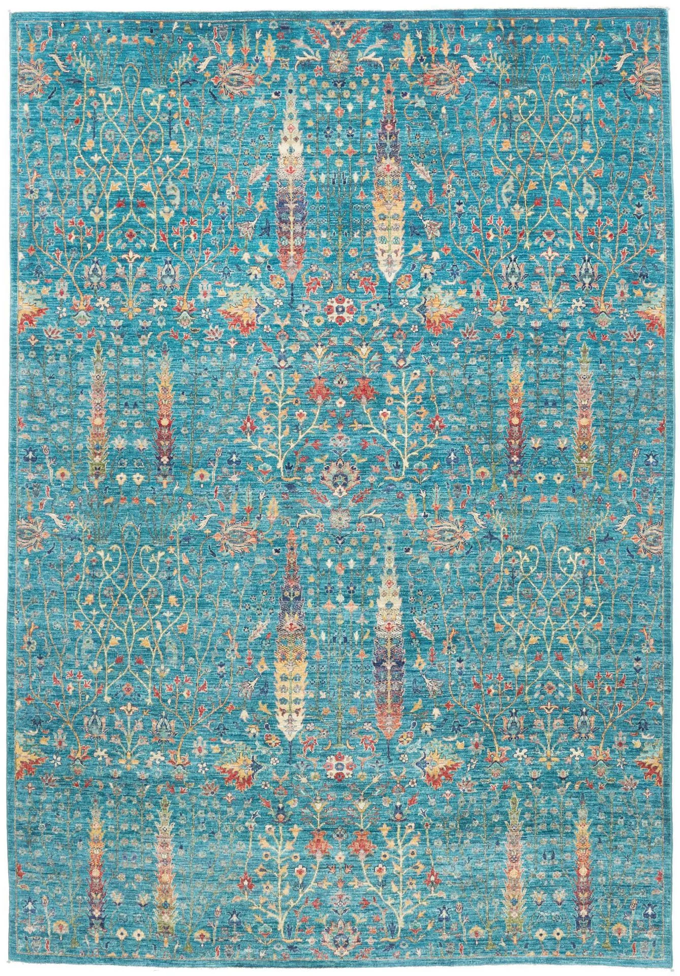 Wool Samarkand Pakistani Rug 206 × 295 cm, hand-knotted