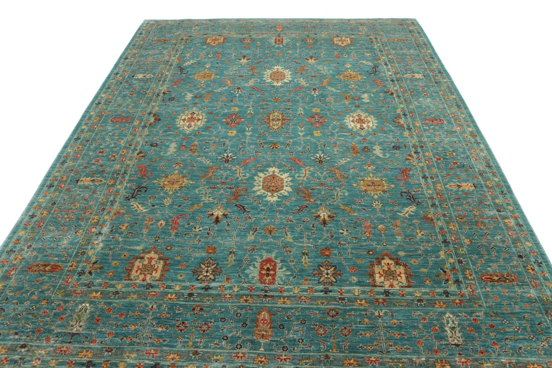 Hand-Knotted Samarkand Pakistani Rug, 207 × 294 cm, Wool - Image 4