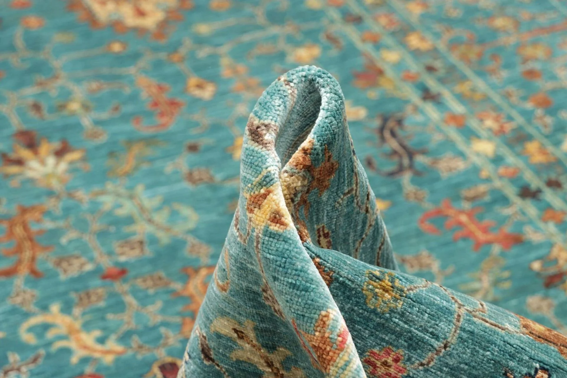 Hand-Knotted Samarkand Pakistani Rug, 207 × 294 cm, Wool - Image 9