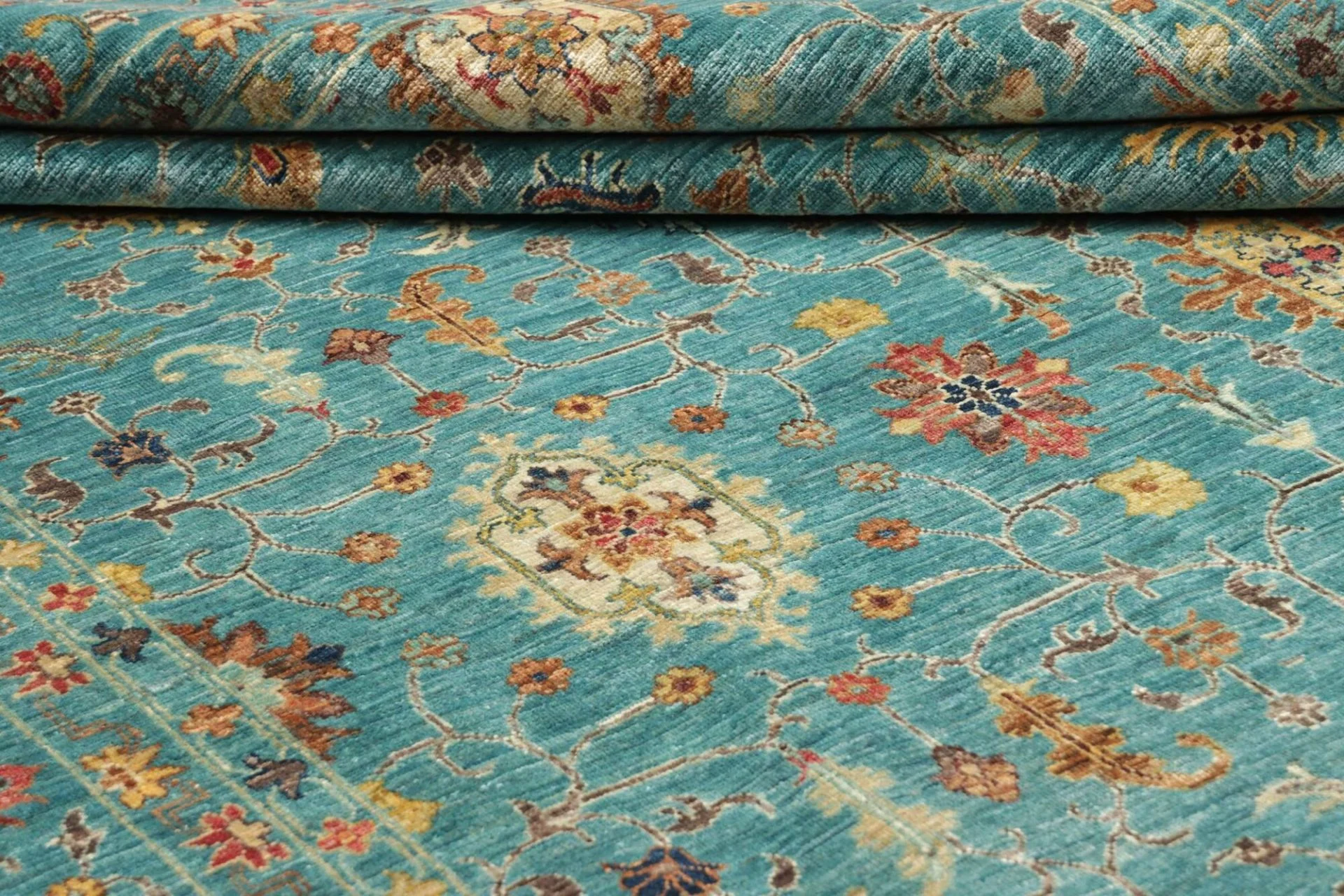 Hand-Knotted Samarkand Pakistani Rug, 207 × 294 cm, Wool - Image 10