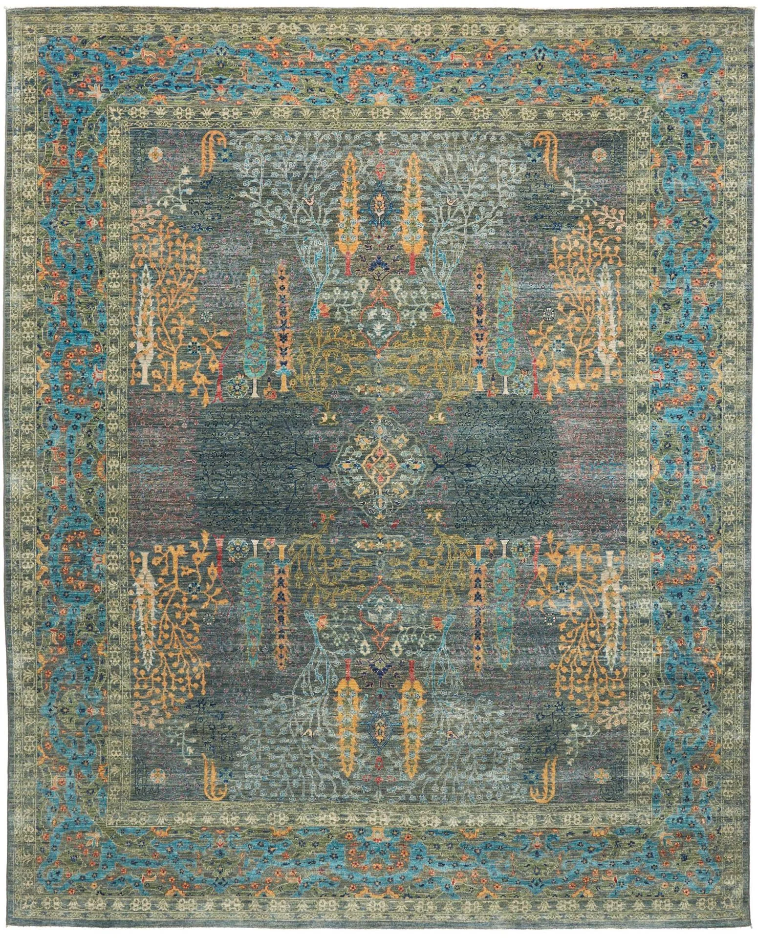 Wool Samarkand Pakistani Rug 249 × 307 cm, hand-knotted