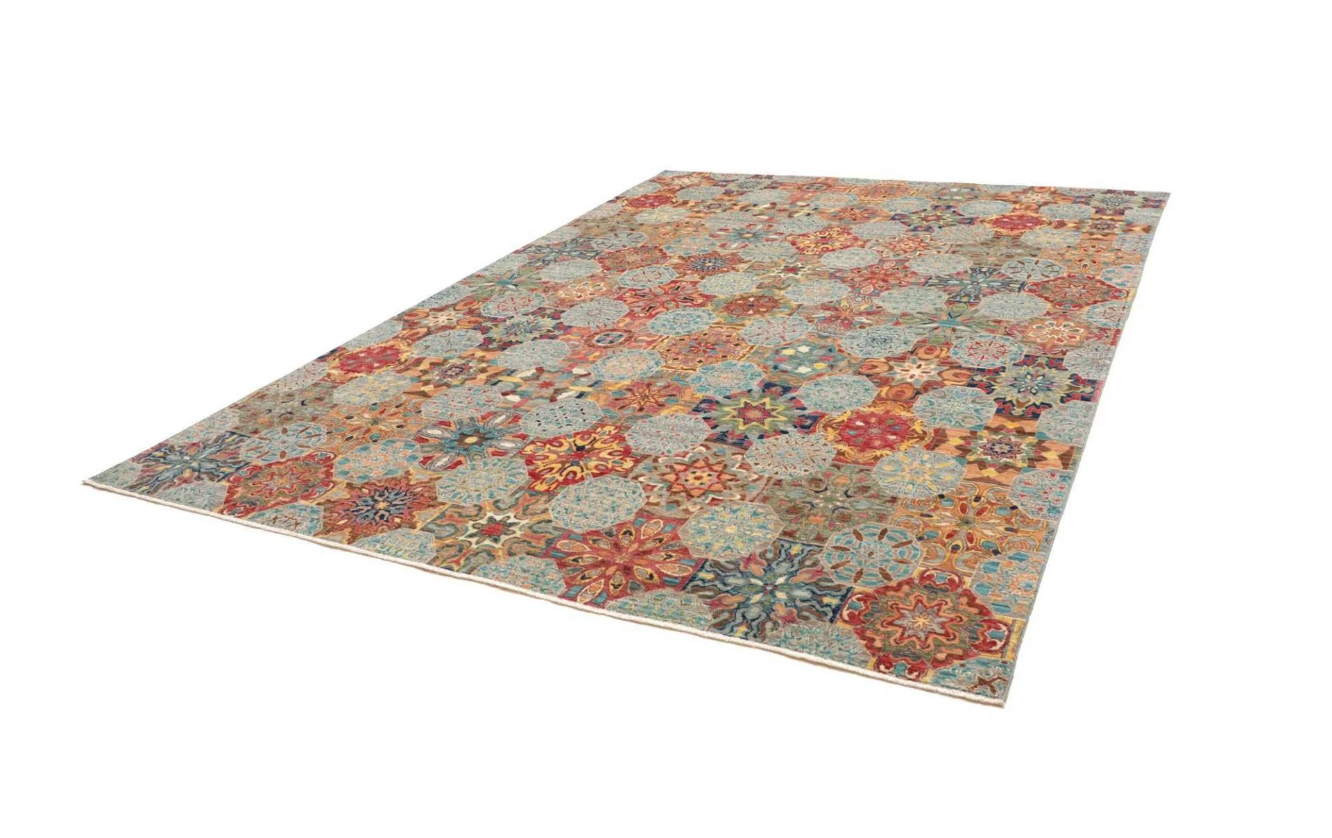 Alternative view of Wool Samarkand Pakistani Rug 245 × 299 cm, hand-knotted