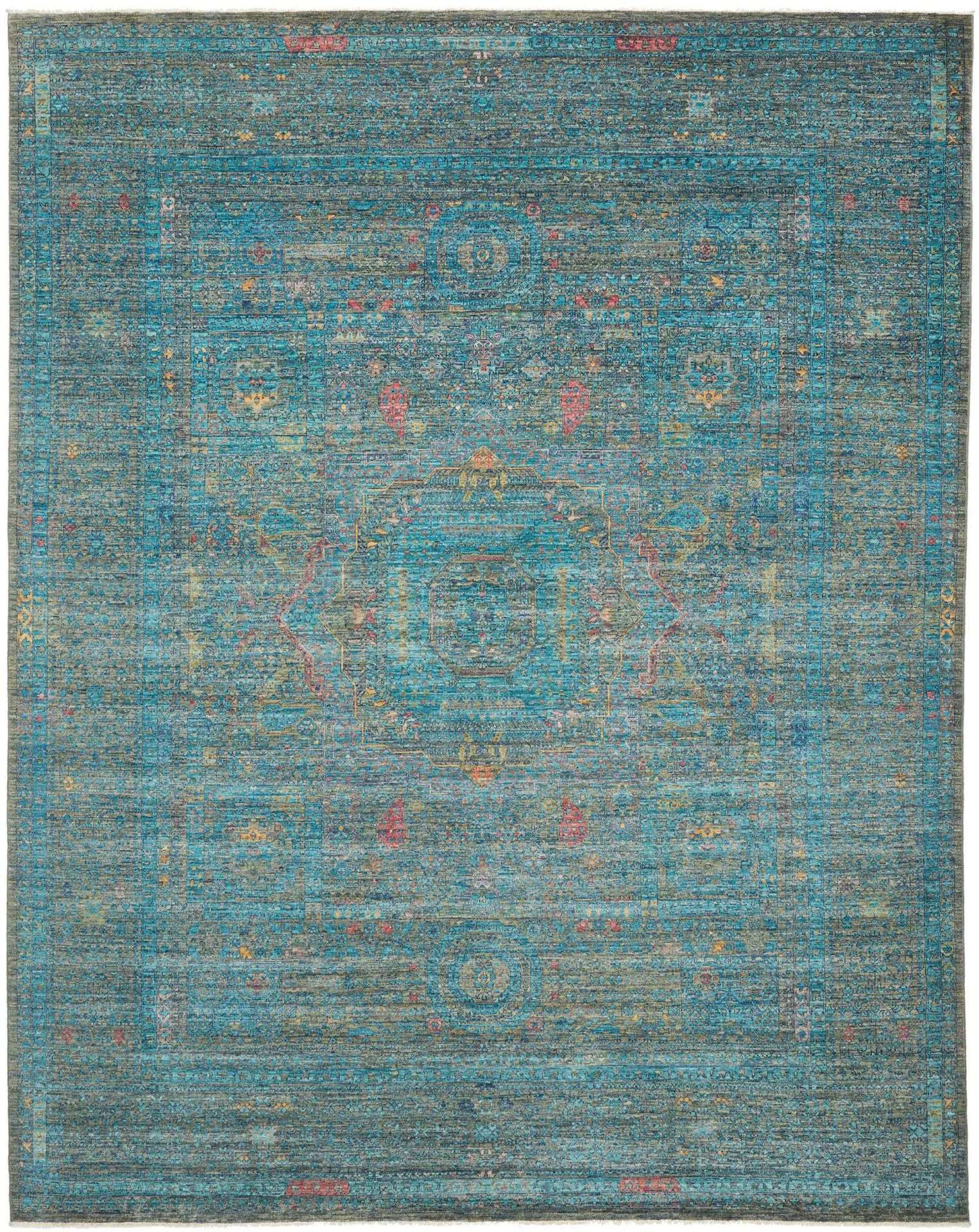 Wool Mamluk Pakistani Rug 248 × 306 cm, hand-knotted