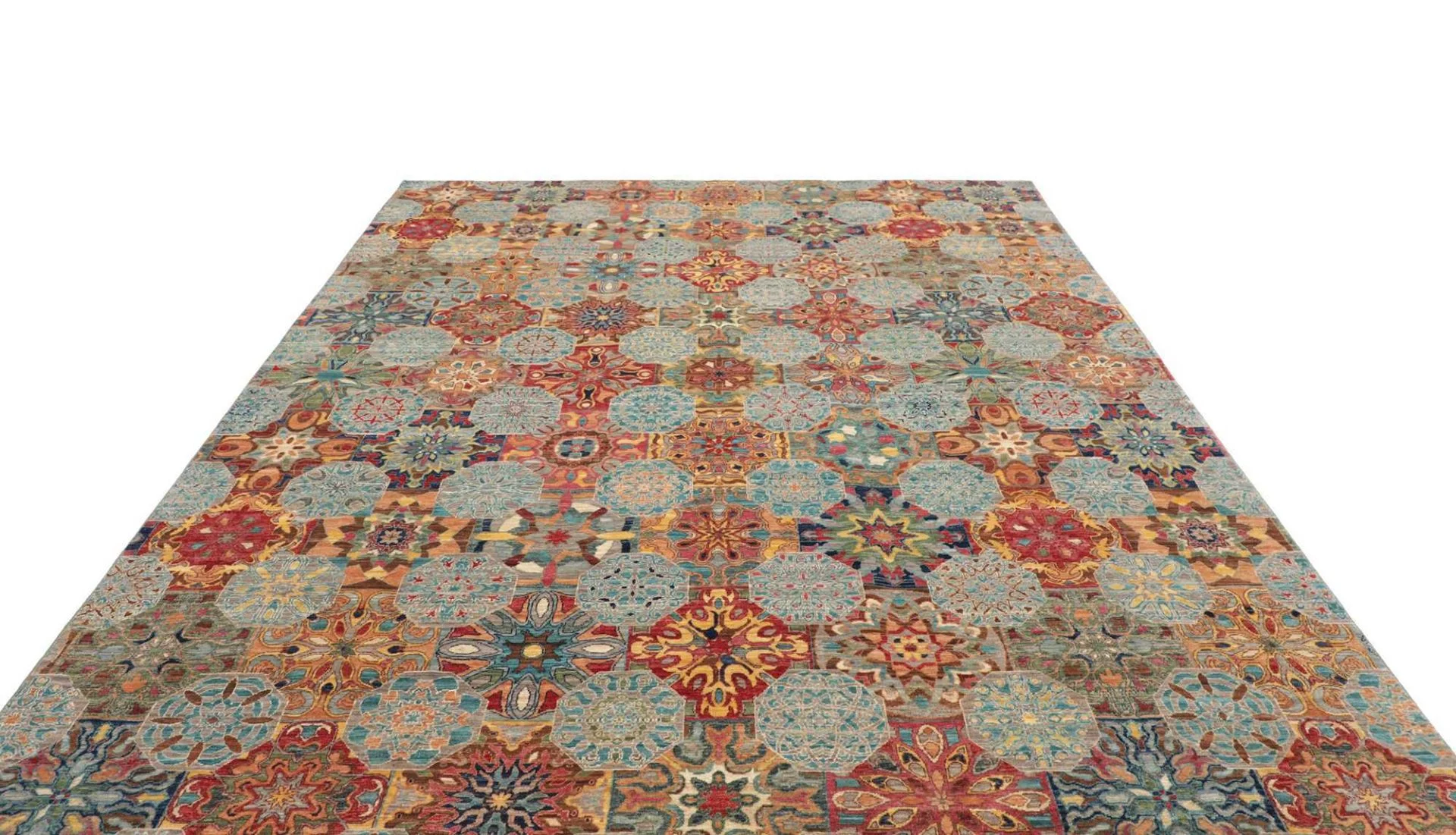 Wool Samarkand Pakistani Rug 245 × 299 cm, hand-knotted - Image 4