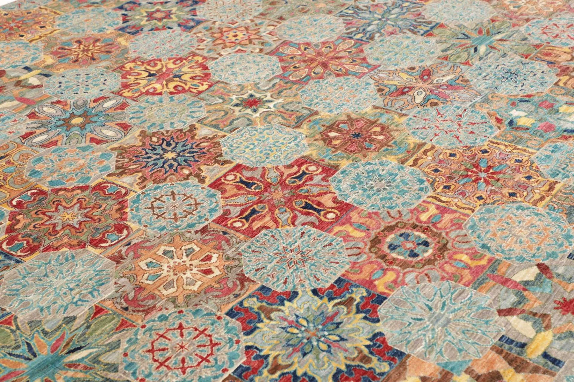 Wool Samarkand Pakistani Rug 245 × 299 cm, hand-knotted - Image 7