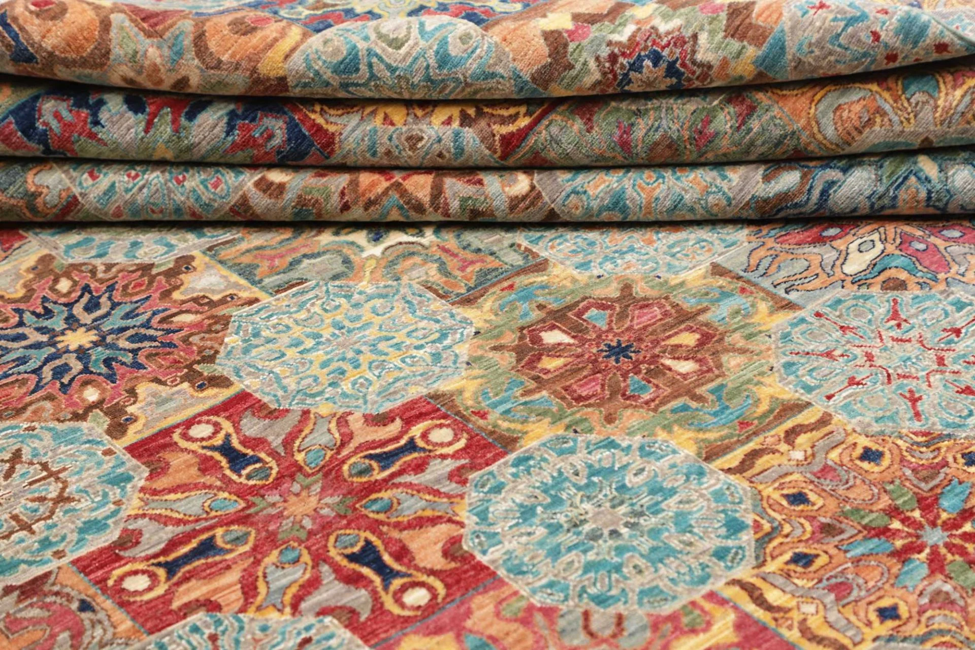Wool Samarkand Pakistani Rug 245 × 299 cm, hand-knotted - Image 10