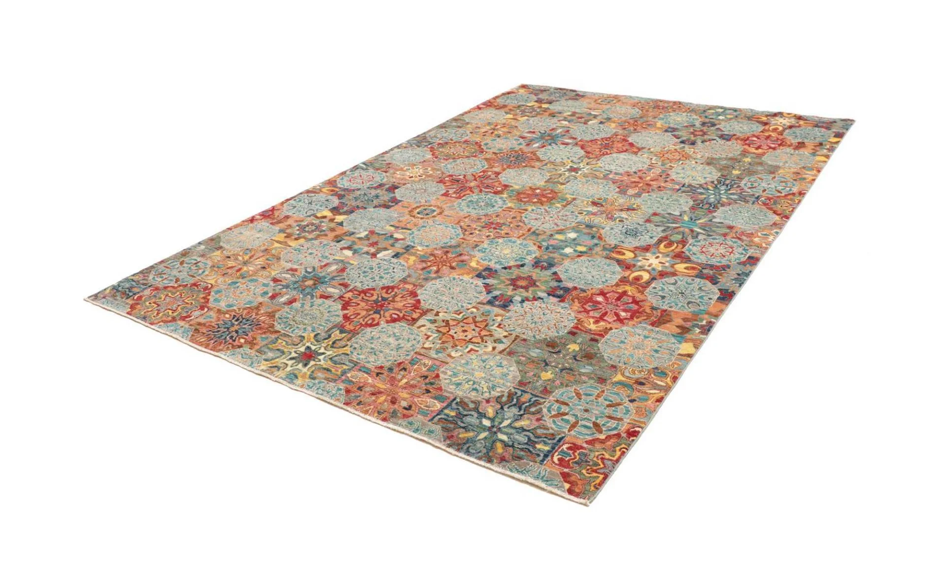 Alternative view of Hand-Knotted Samarkand Pakistani Rug, 205 × 293 cm, Wool