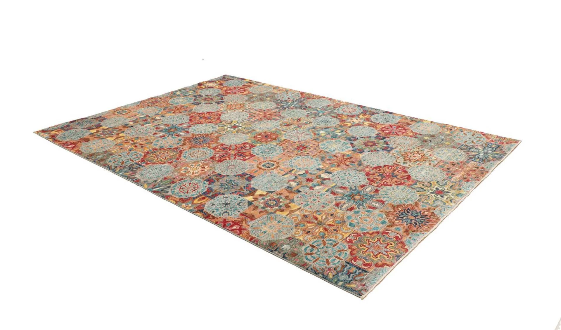 Hand-Knotted Samarkand Pakistani Rug, 205 × 293 cm, Wool - Image 3