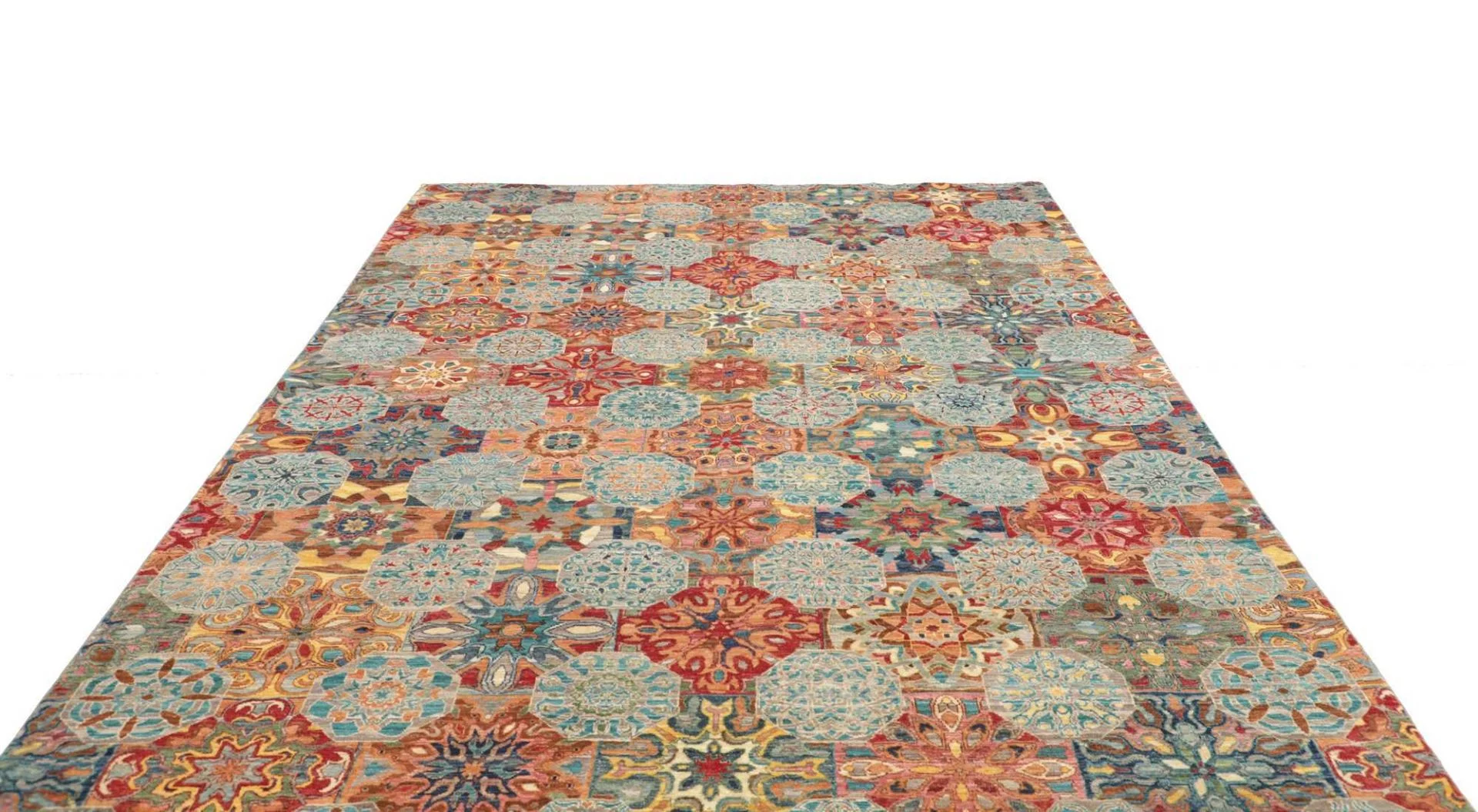 Hand-Knotted Samarkand Pakistani Rug, 205 × 293 cm, Wool - Image 4