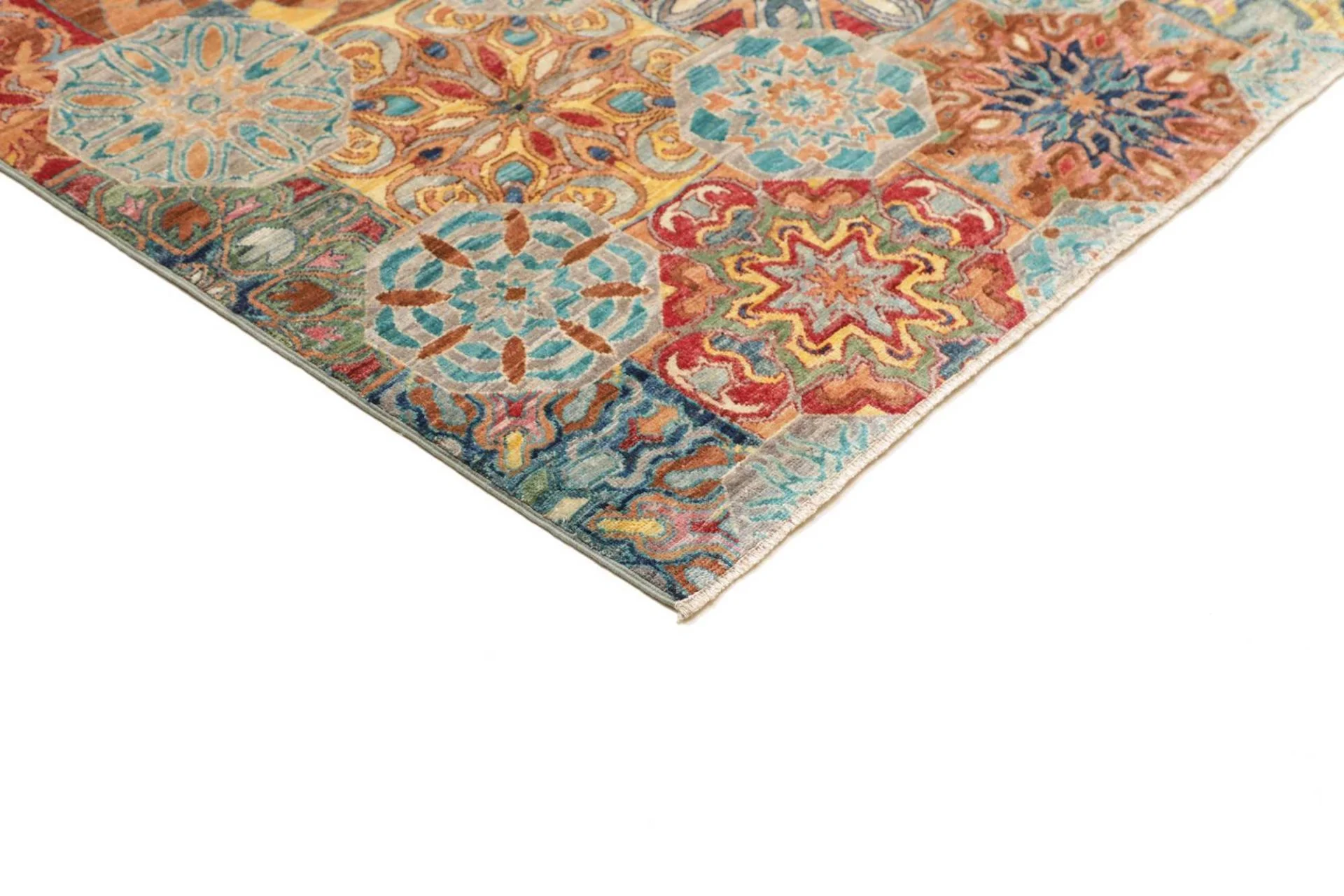 Hand-Knotted Samarkand Pakistani Rug, 205 × 293 cm, Wool - Image 5