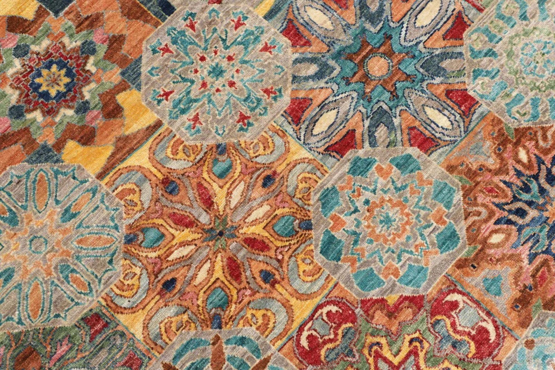 Hand-Knotted Samarkand Pakistani Rug, 205 × 293 cm, Wool - Image 6