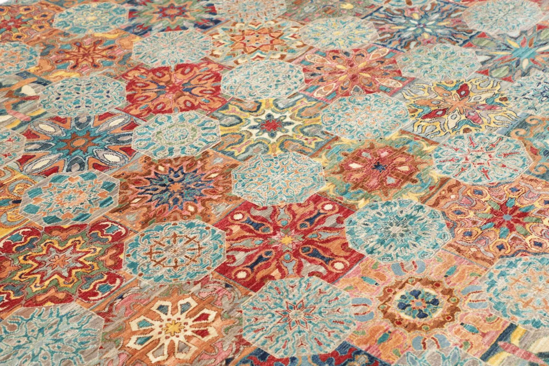 Hand-Knotted Samarkand Pakistani Rug, 205 × 293 cm, Wool - Image 7