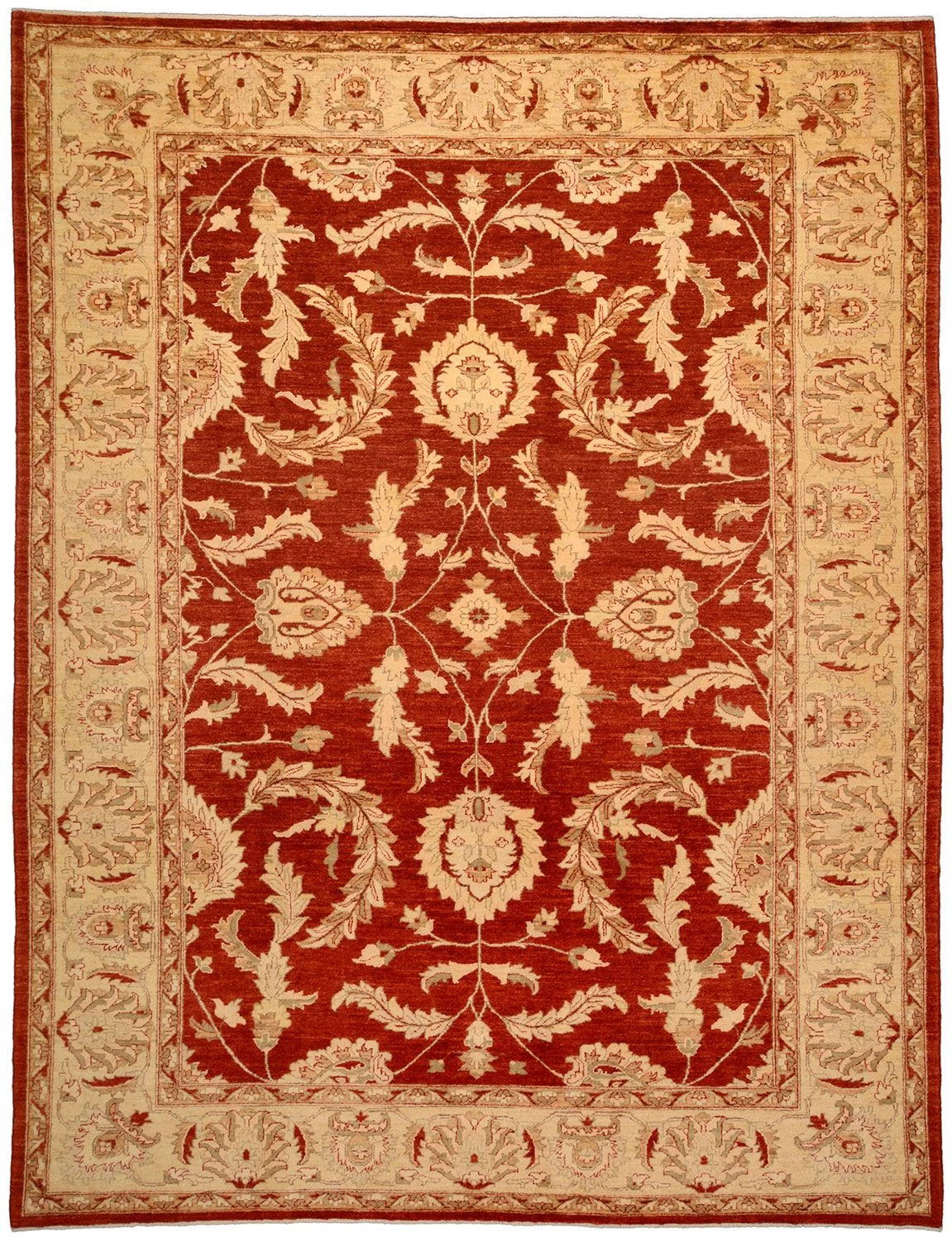 Hand-Knotted Ziegler Afghan Rug, 279 × 359 cm, Wool