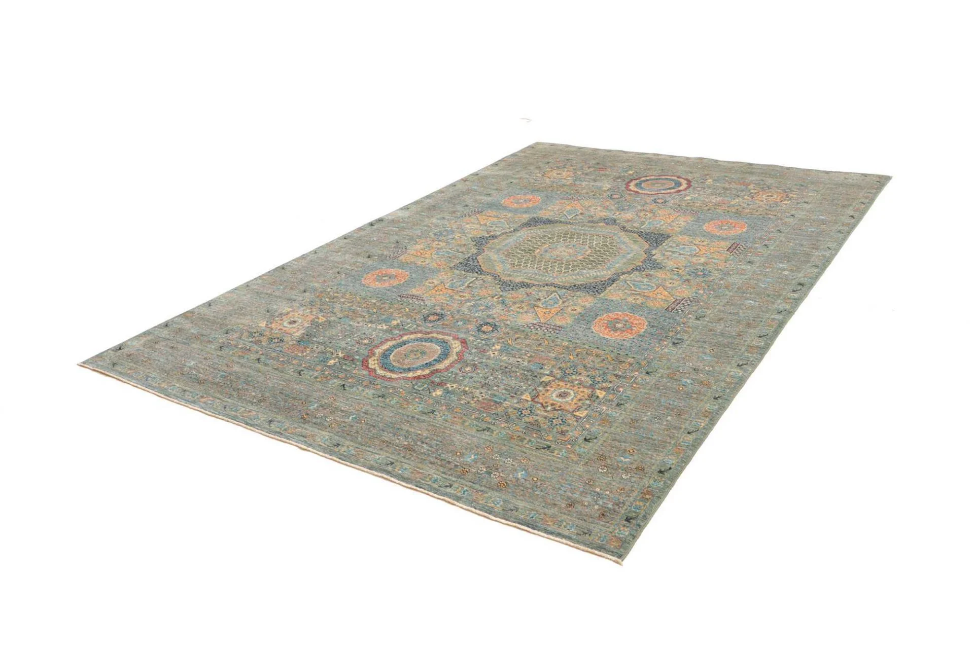 Alternative view of Wool Mamluk Pakistani Rug 211 × 306 cm, hand-knotted