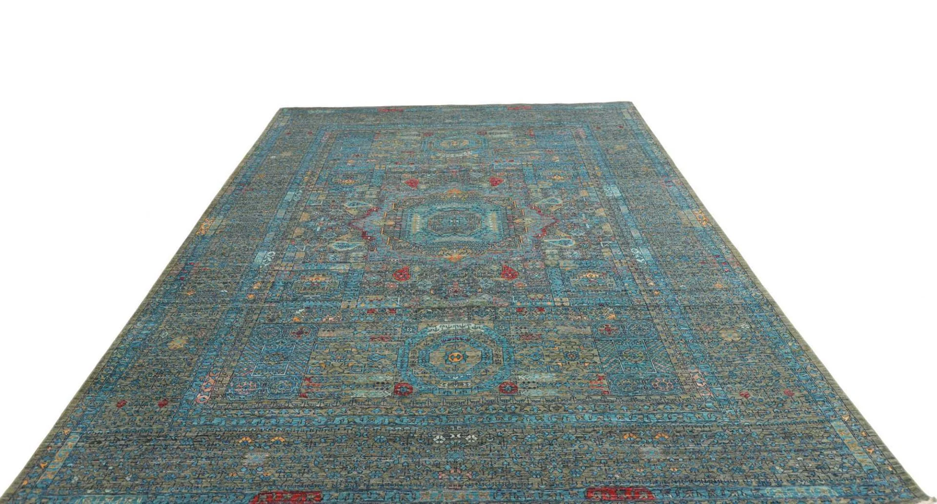 Hand-Knotted Mamluk Pakistani Rug, 202 × 303 cm, Wool - Image 4