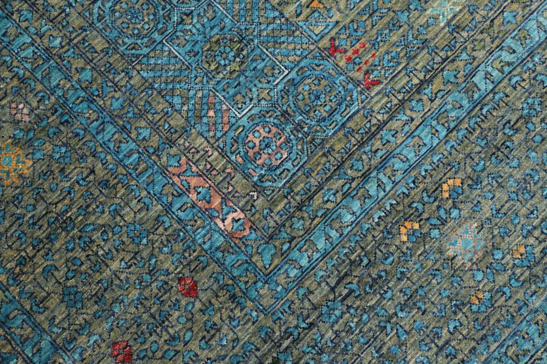 Hand-Knotted Mamluk Pakistani Rug, 202 × 303 cm, Wool - Image 6