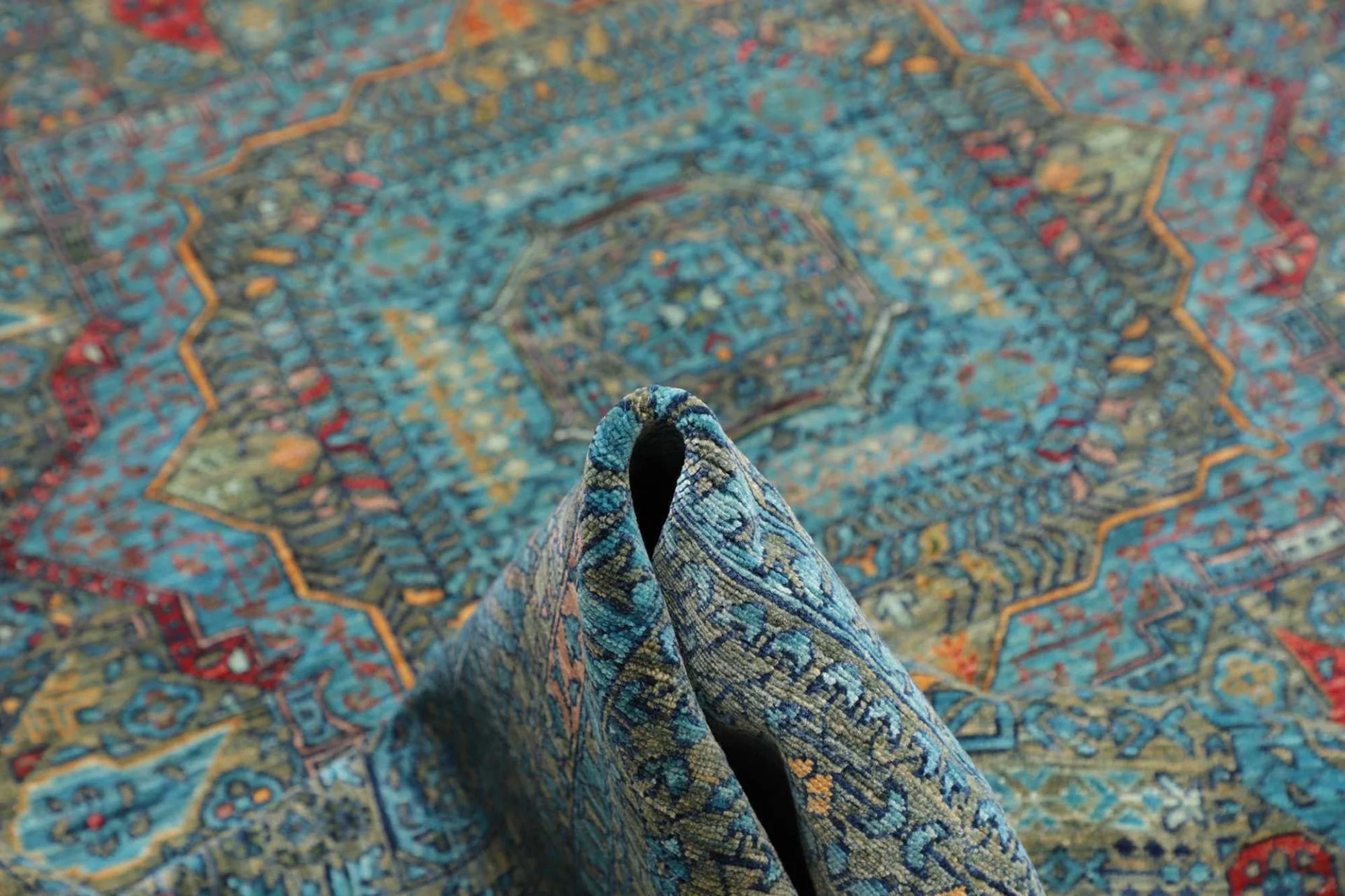 Hand-Knotted Mamluk Pakistani Rug, 202 × 303 cm, Wool - Image 9