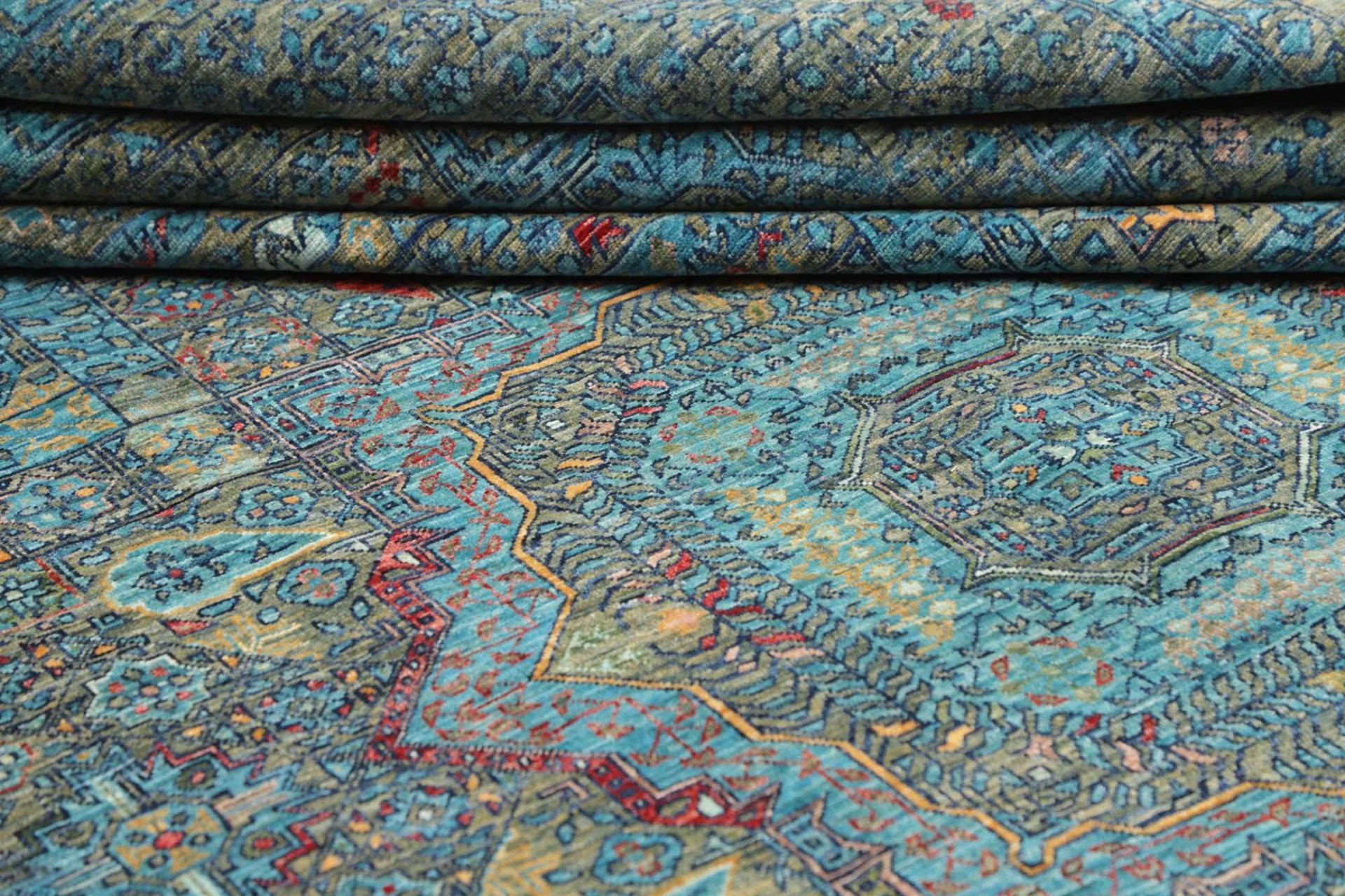 Hand-Knotted Mamluk Pakistani Rug, 202 × 303 cm, Wool - Image 10