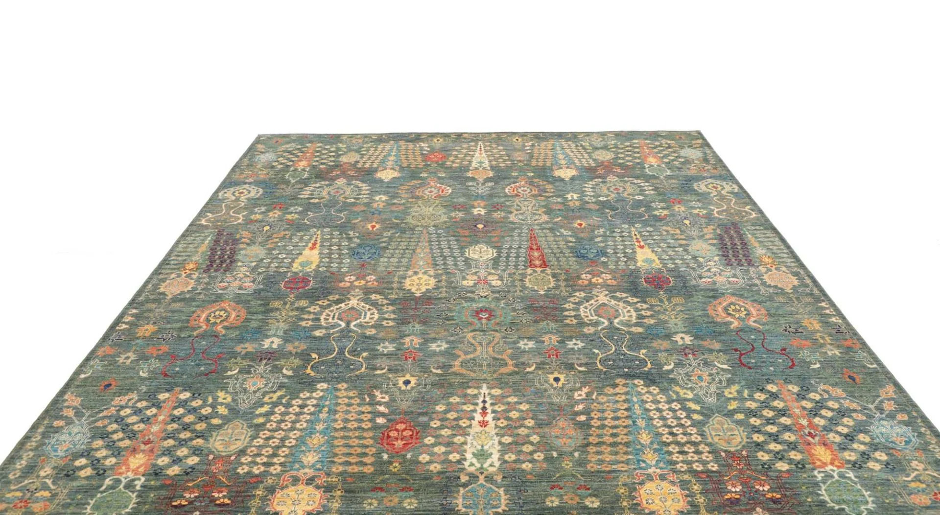 Hand-Knotted Samarkand Pakistani Rug, 247 × 302 cm, Wool - Image 4