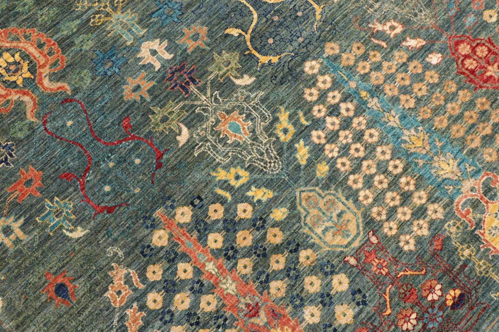 Hand-Knotted Samarkand Pakistani Rug, 247 × 302 cm, Wool - Image 6