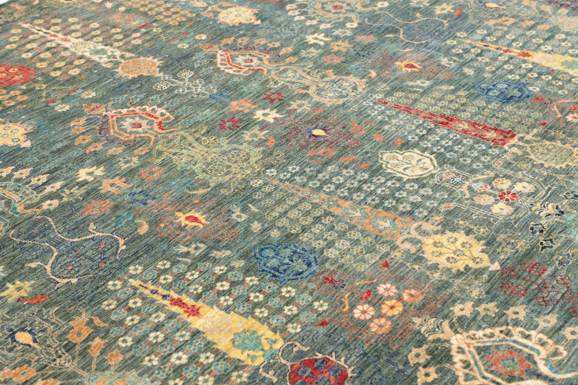 Hand-Knotted Samarkand Pakistani Rug, 247 × 302 cm, Wool - Image 7