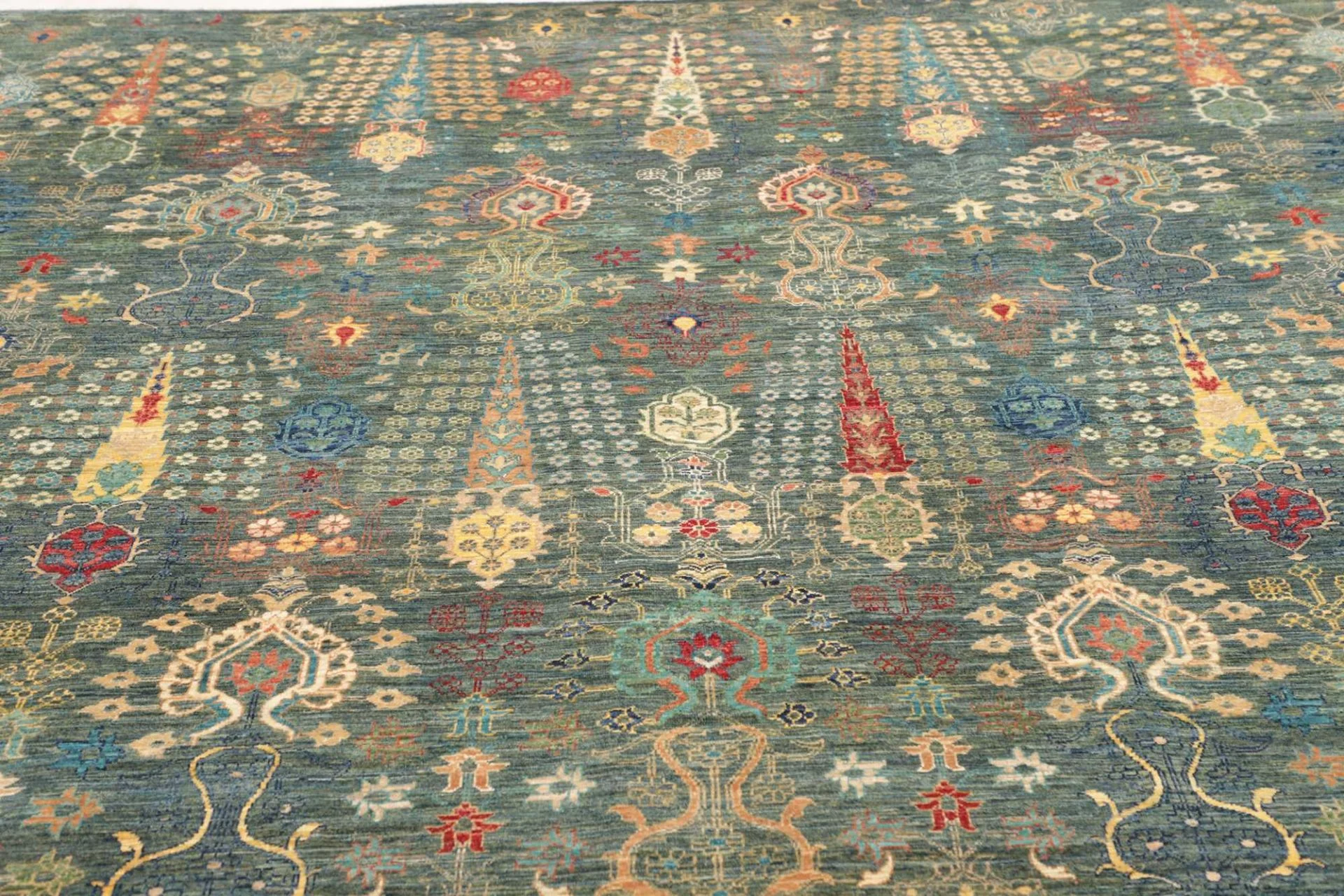 Hand-Knotted Samarkand Pakistani Rug, 247 × 302 cm, Wool - Image 8