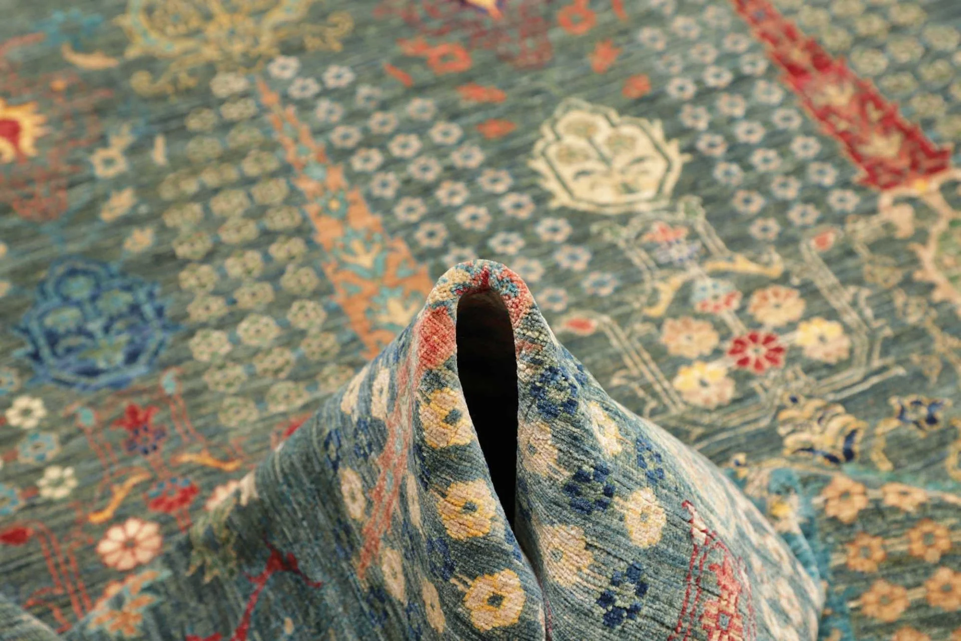 Hand-Knotted Samarkand Pakistani Rug, 247 × 302 cm, Wool - Image 9