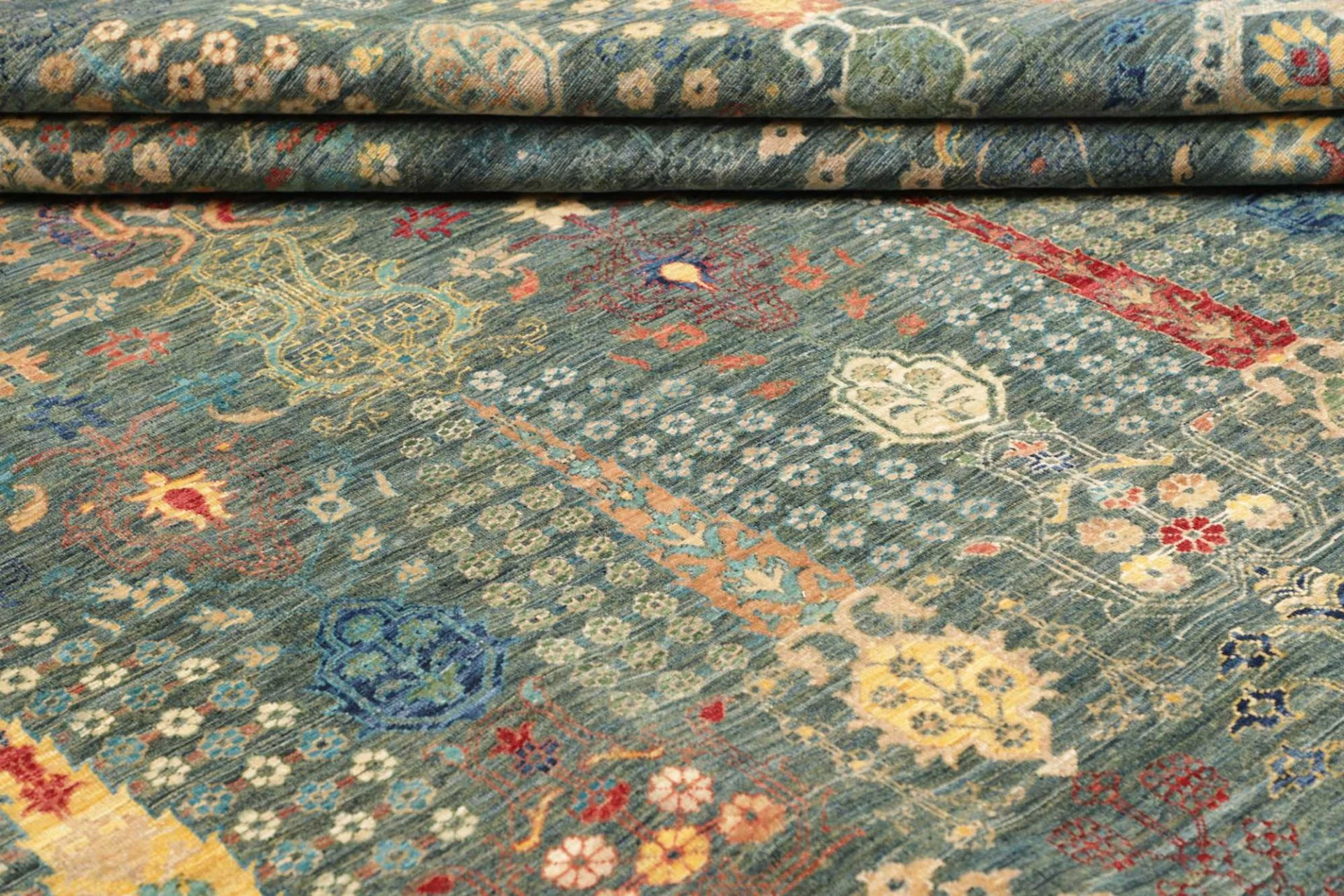Hand-Knotted Samarkand Pakistani Rug, 247 × 302 cm, Wool - Image 10