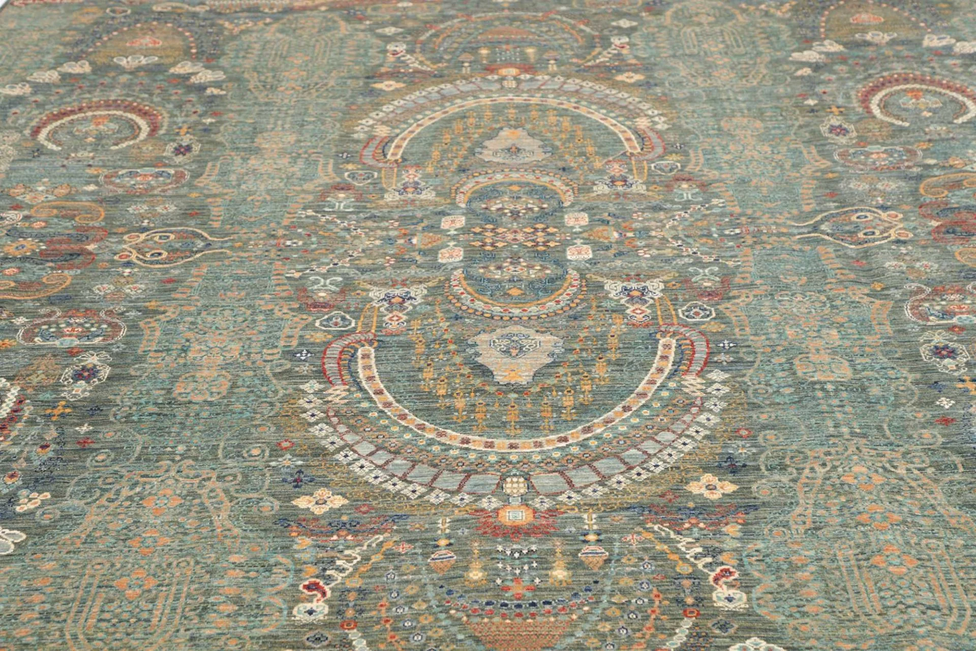Hand-Knotted Samarkand Pakistani Rug, 251 × 303 cm, Wool - Image 8