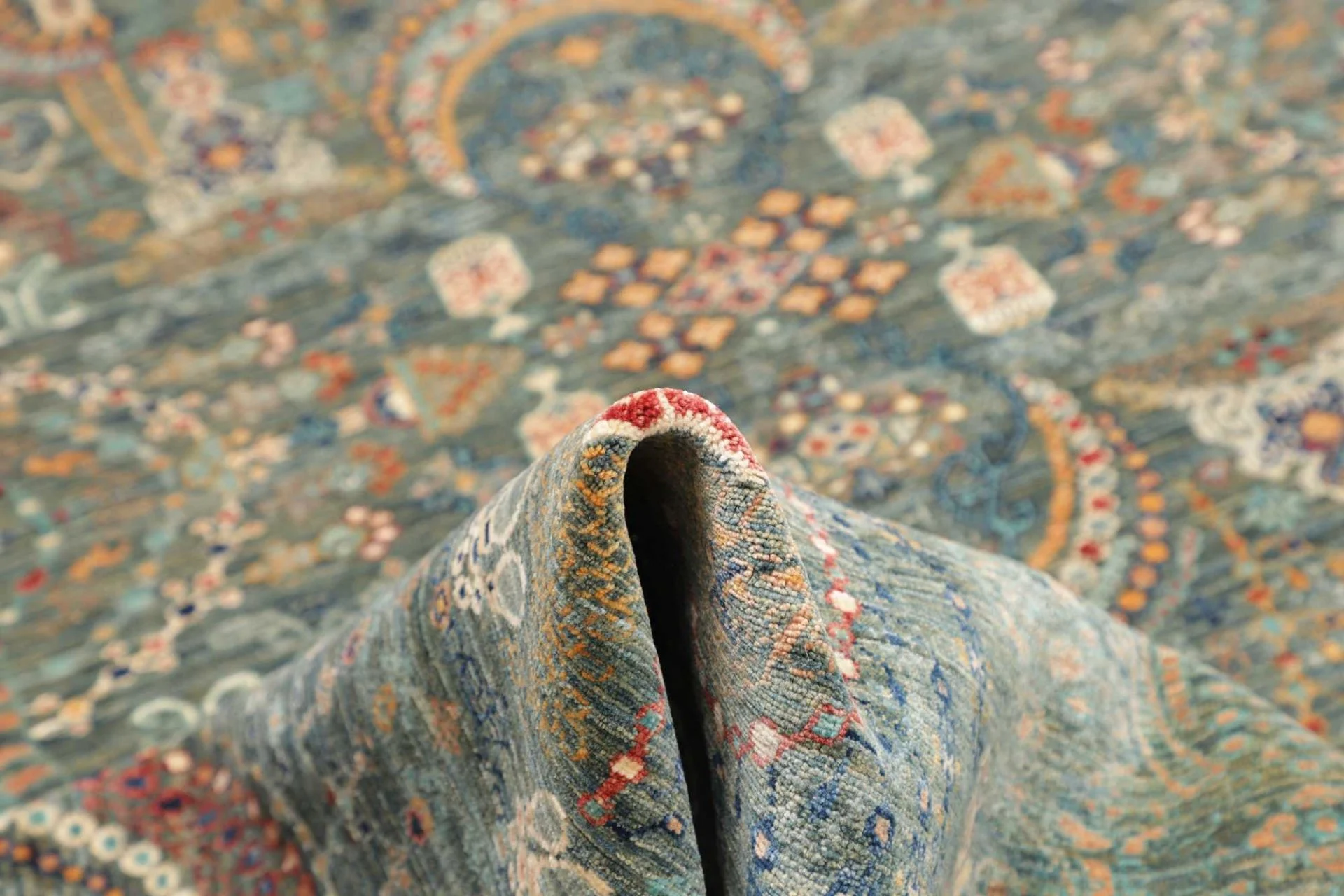 Hand-Knotted Samarkand Pakistani Rug, 251 × 303 cm, Wool - Image 9