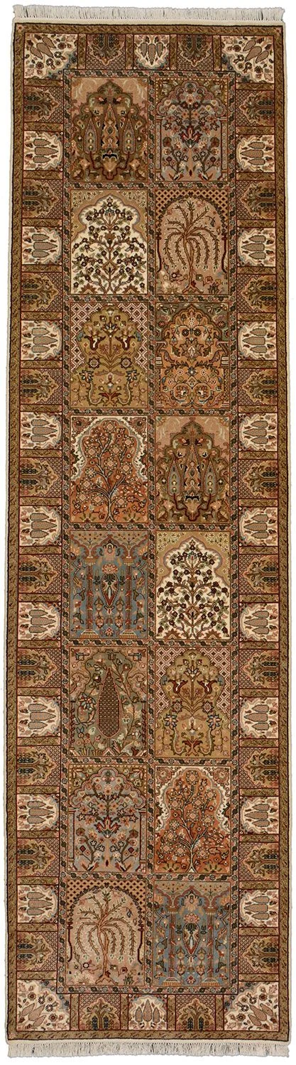 Wool Qom Indian Rug 81 × 303 cm, hand-knotted