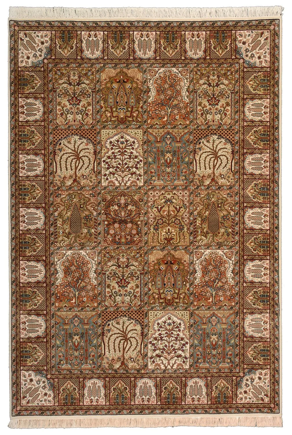 Hand-Knotted Qom Indian Rug, 151 × 220 cm, Wool & Silk