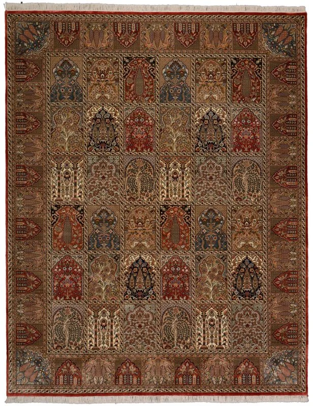 Hand-Knotted Qom Indian Rug, 200 × 250 cm, Wool