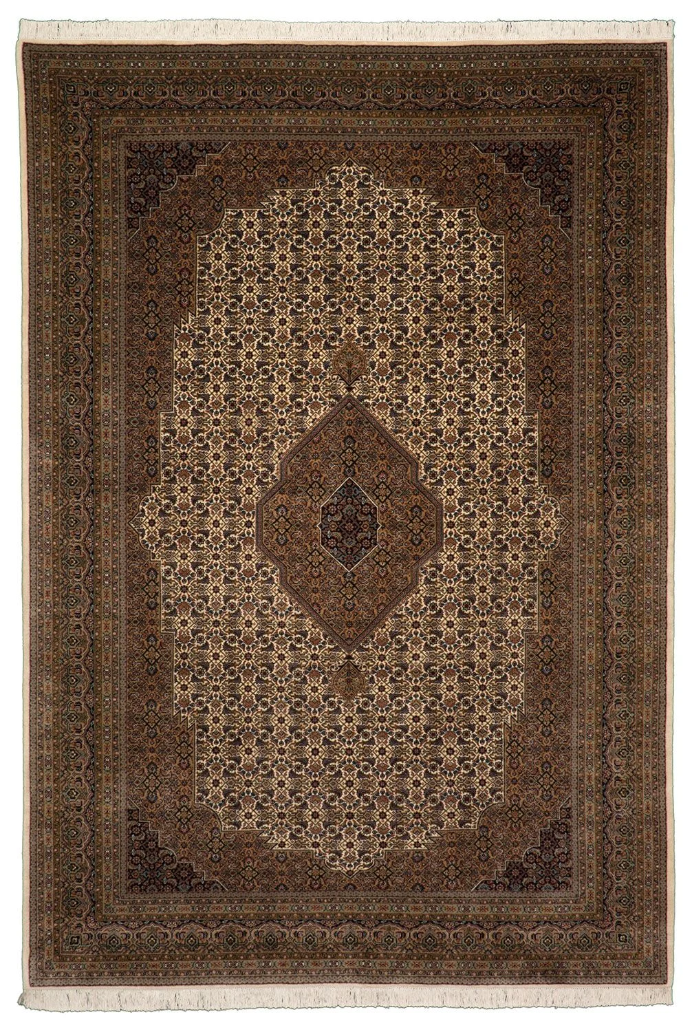 Wool Tabriz Indian Rug 201 × 291 cm, hand-knotted