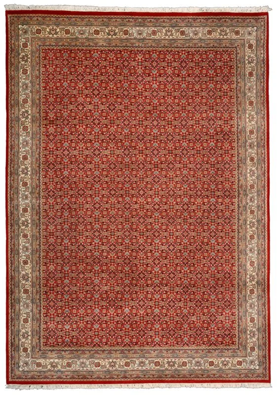 Hand-Knotted Herati Indian Rug, 245 × 342 cm, Wool