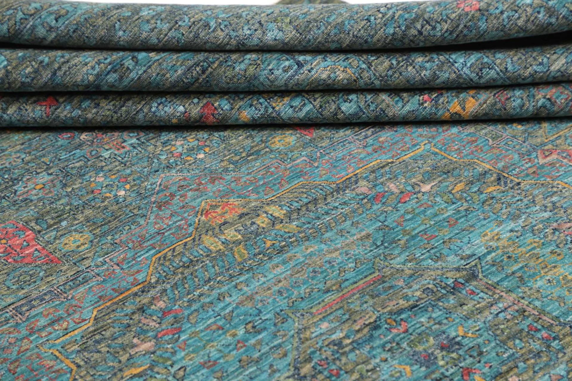 Wool Mamluk Pakistani Rug 248 × 306 cm, hand-knotted - Image 10