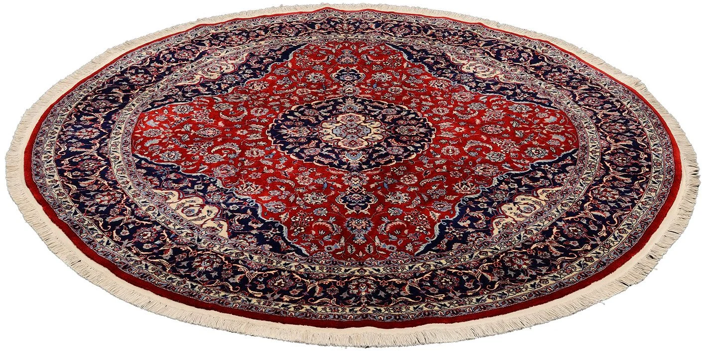 Alternative view of Hand-Knotted Isfahan Chinese Rug, 200 × 200 cm, Wool