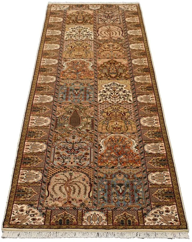 Alternative view of Wool Qom Indian Rug 81 × 303 cm, hand-knotted