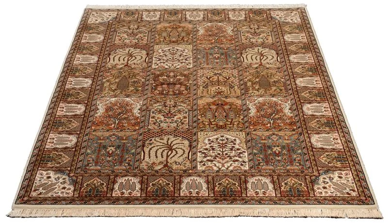 Alternative view of Hand-Knotted Qom Indian Rug, 151 × 220 cm, Wool & Silk