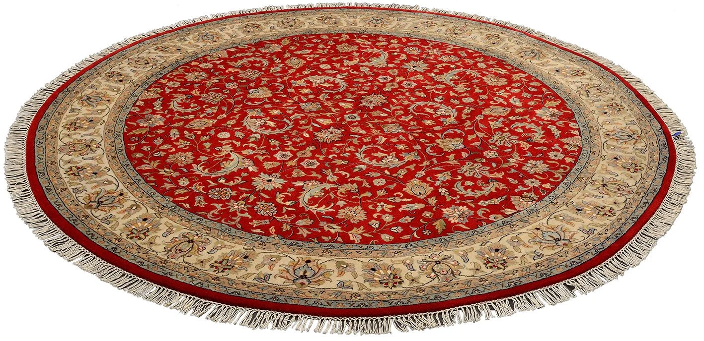 Alternative view of Isfahan Indian Rug 247 × 247 cm in Wool, hand-knotted