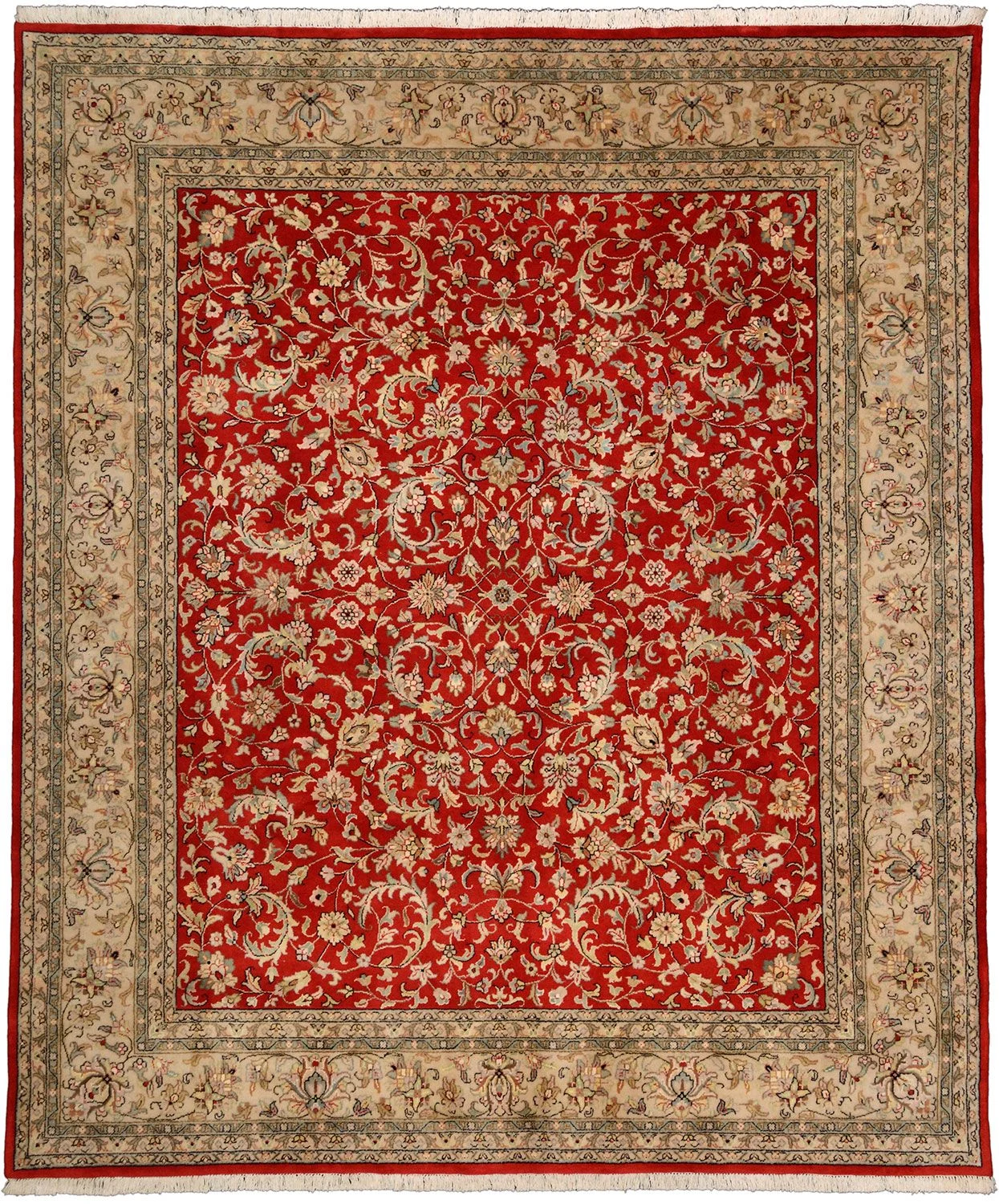 Wool Isfahan Indian Rug 249 × 290 cm, hand-knotted