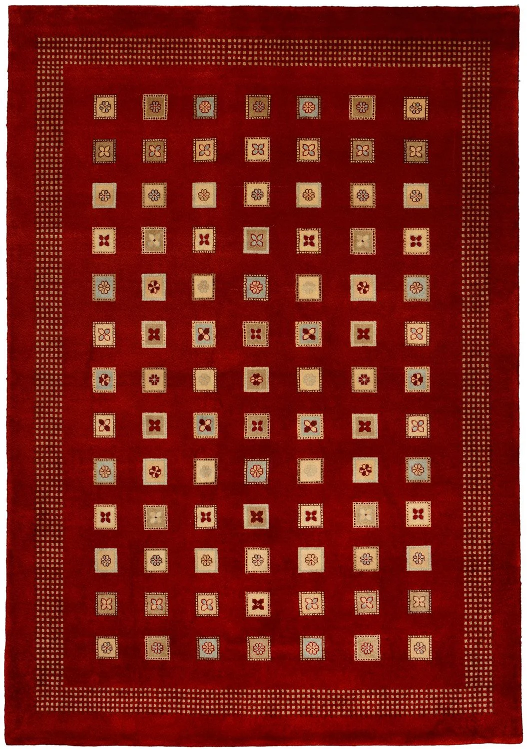 Hand-Knotted Loribaft Indian Rug, 169 × 243 cm, Wool