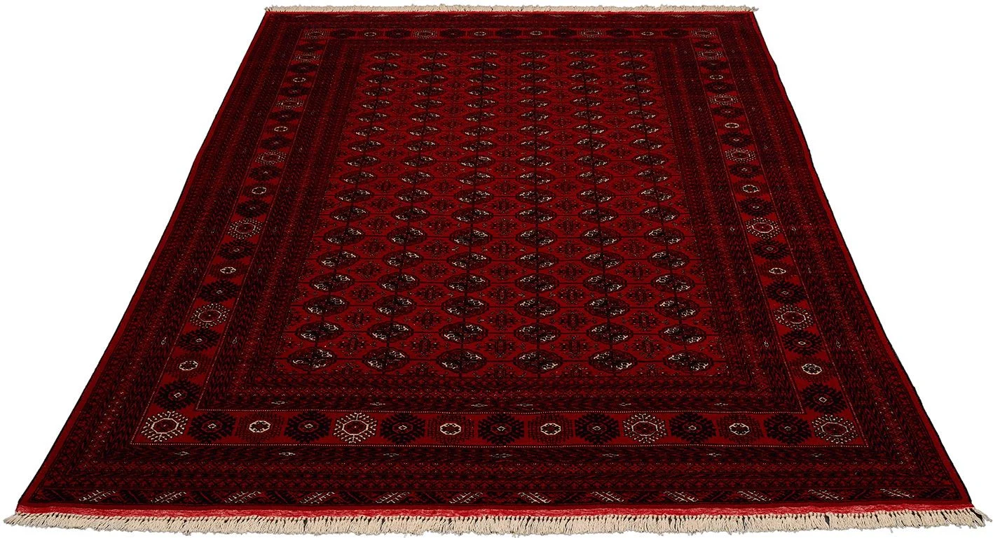 Alternative view of Wool Afghan Rug 200 × 295 cm, hand-knotted